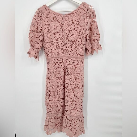 NWOT BB Dakota Did It My Way‎ Puff Sleeve Lace Midi Dress Sz 4 - Picture 6 of 12